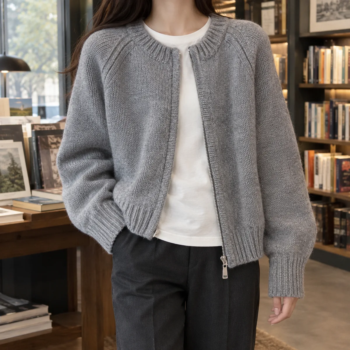 Diana-Skye Relaxed Zip Cardigan