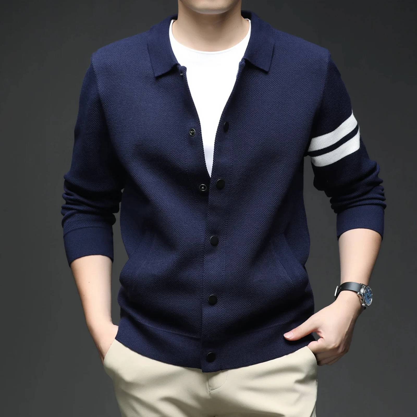 Massimo Sleeve-Stripe Cardigan