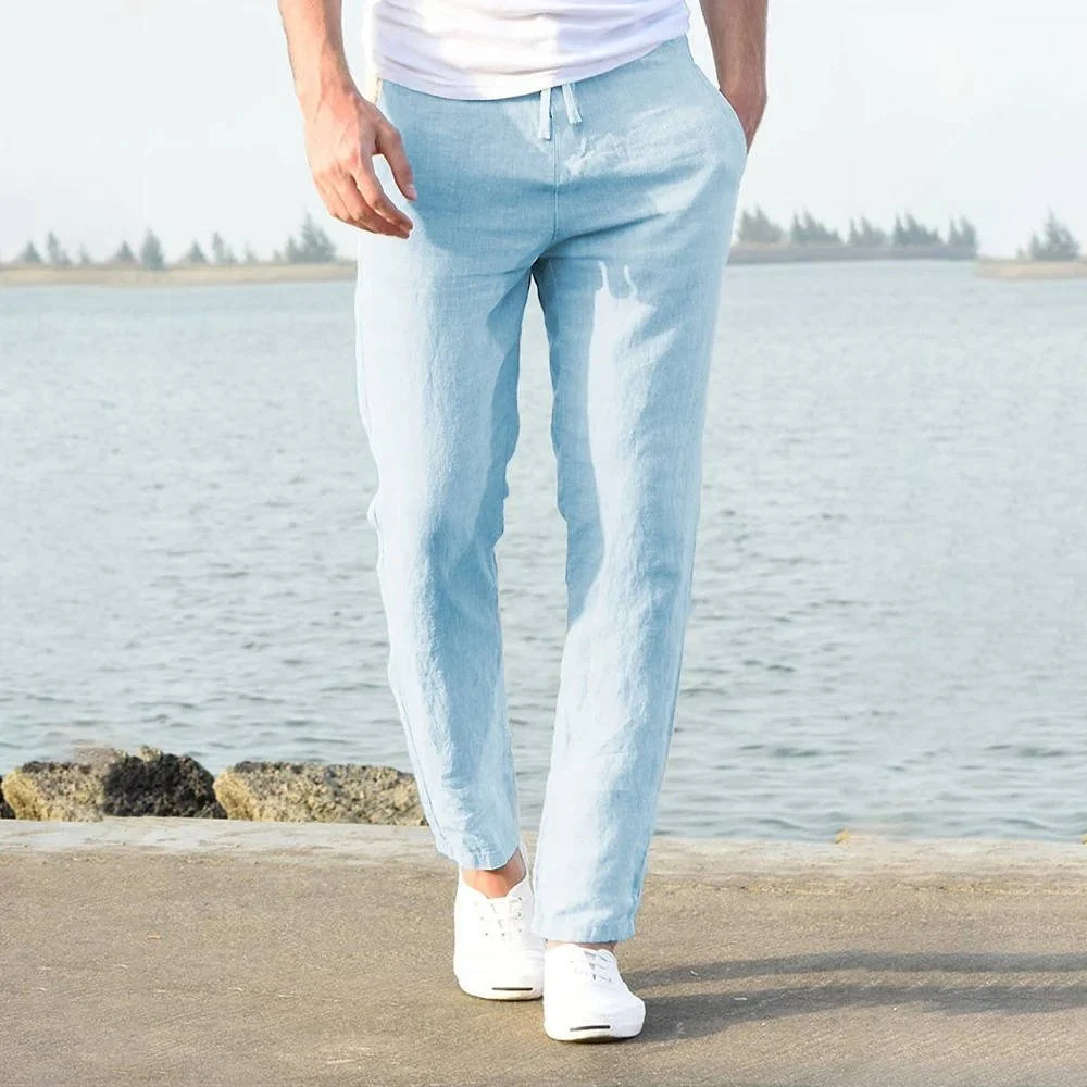 Luca Drawstring Linen Trousers