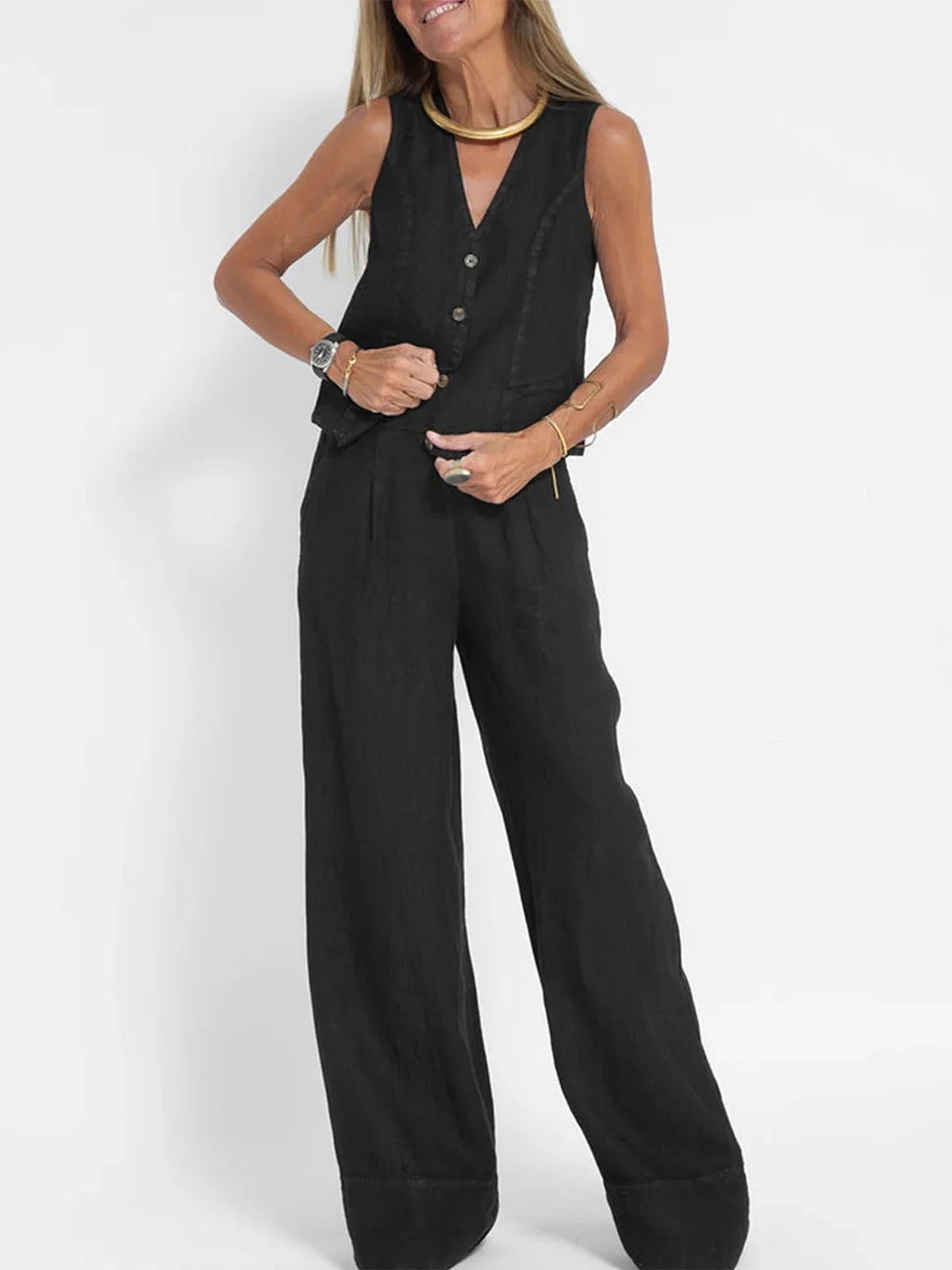 Calerra Vest Set — Black